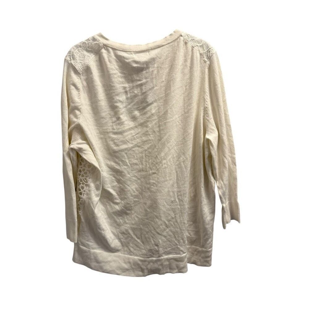 Merino white floral cardigan XXL new with tags! - Picture 2 of 3